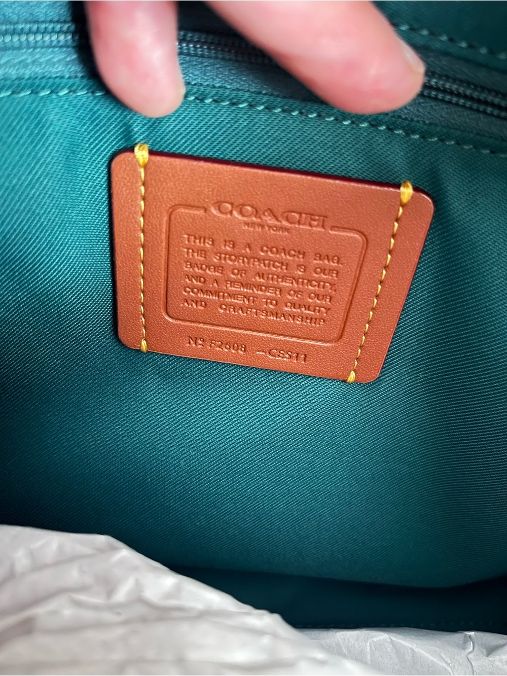 Coach Rowan Large Satchel Bag Emerald CES11 Im/Emerald NWT🌸 - Picture 5 of 5